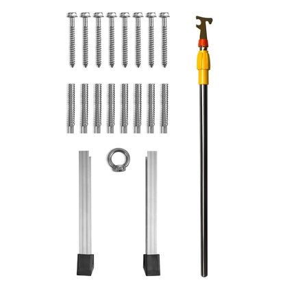 Attic Ladder Foldable, 350 Pound Capacity, 22.5" x 63", Multi-Function Aluminum Extension, Lightweight and Portable, Fits 9.5'-12' Ceiling Heights, Convenient Access to Your Attic Standard