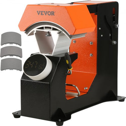3-in-1 Auto Hat Heat Press with 3pcs Interchangeable Platens(6.6" x 2.7", 6.6" x 3.8", 6.1" x 3"), Automatic Release&Press Knob-Style Digital Control Panel Tested to UL Standards