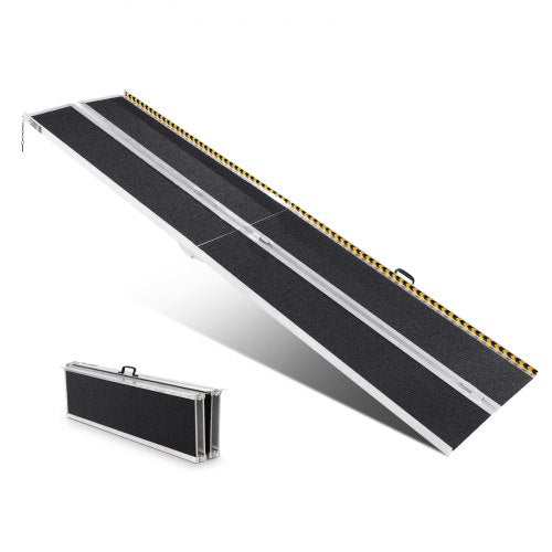 Portable Wheelchair Ramp, 10 ft 800 lbs Capacity, Non-Slip Aluminum Folding Threshold Ramp, Foldable Mobility Scooter Ramp Wheel Chair Ramp, Handicap Ramp for Home Steps, Stairs, Doorways, Curbs