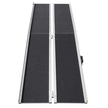 Portable Wheelchair Ramp, 10 ft 800 lbs Capacity, Non-Slip Folding Aluminum Threshold Ramp, Foldable Mobility Scooter Ramp Wheelchair Ramp, Handicap Ramp for Home Stairs, Stairs, Doorways, Curbs