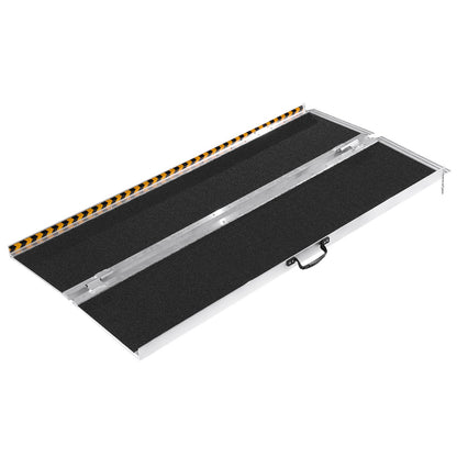 Tragbare Rollstuhlrampe, 1,83 m, 363 kg Tragkraft, rutschfeste, faltbare Schwellenrampe aus Aluminium, faltbare Rampe für Mobilitätsroller, Rollstuhlrampe, Behindertenrampe für Haustreppen, Treppen, Türen, Bordsteine