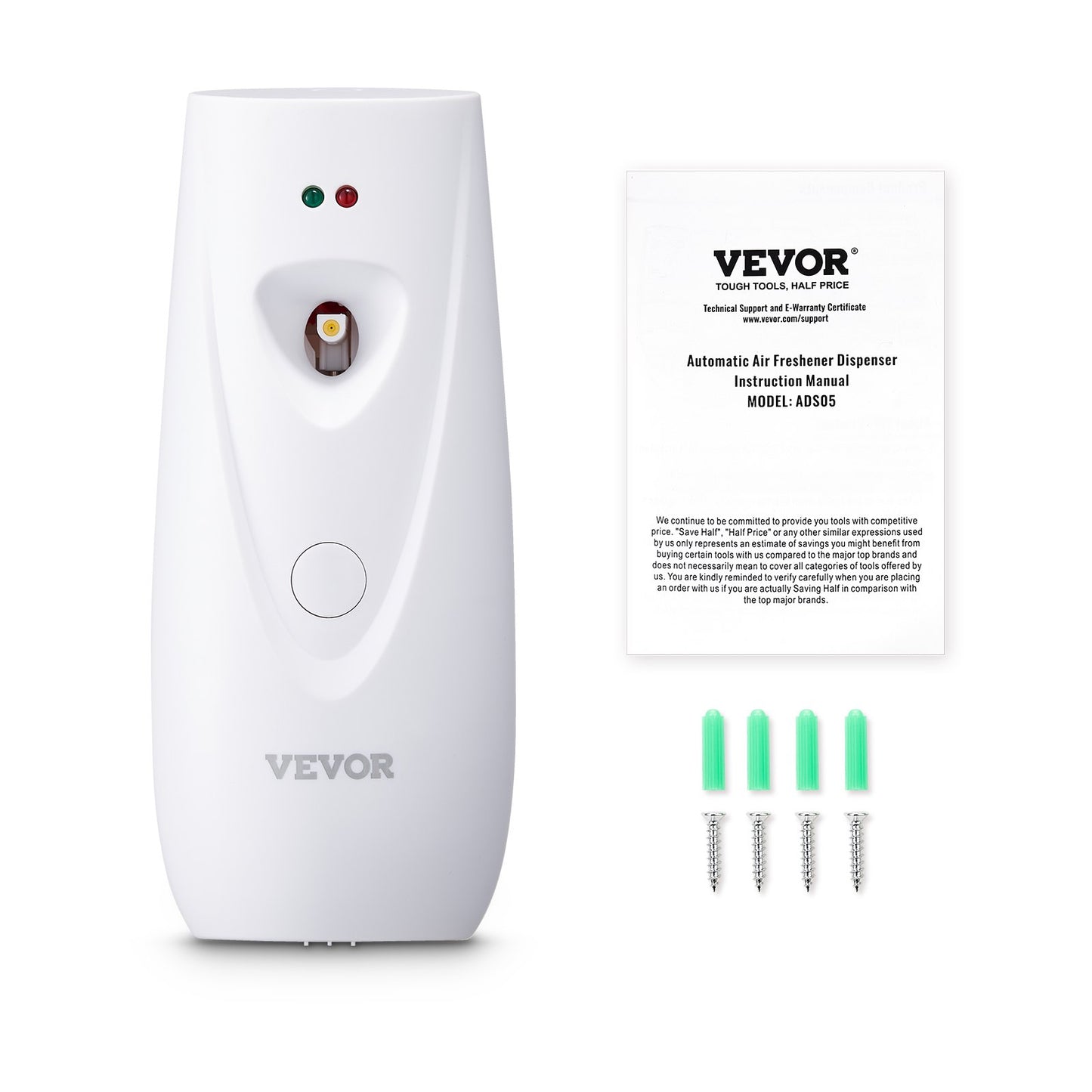 Automatic Air Freshener Spray Dispenser, 2-Pack, Wall Mounted or Free Standing, Battery Operated, Multiple Time Settings for Home, Indoor, Bathrooms, Offices, Hotels, Commercial Places, White