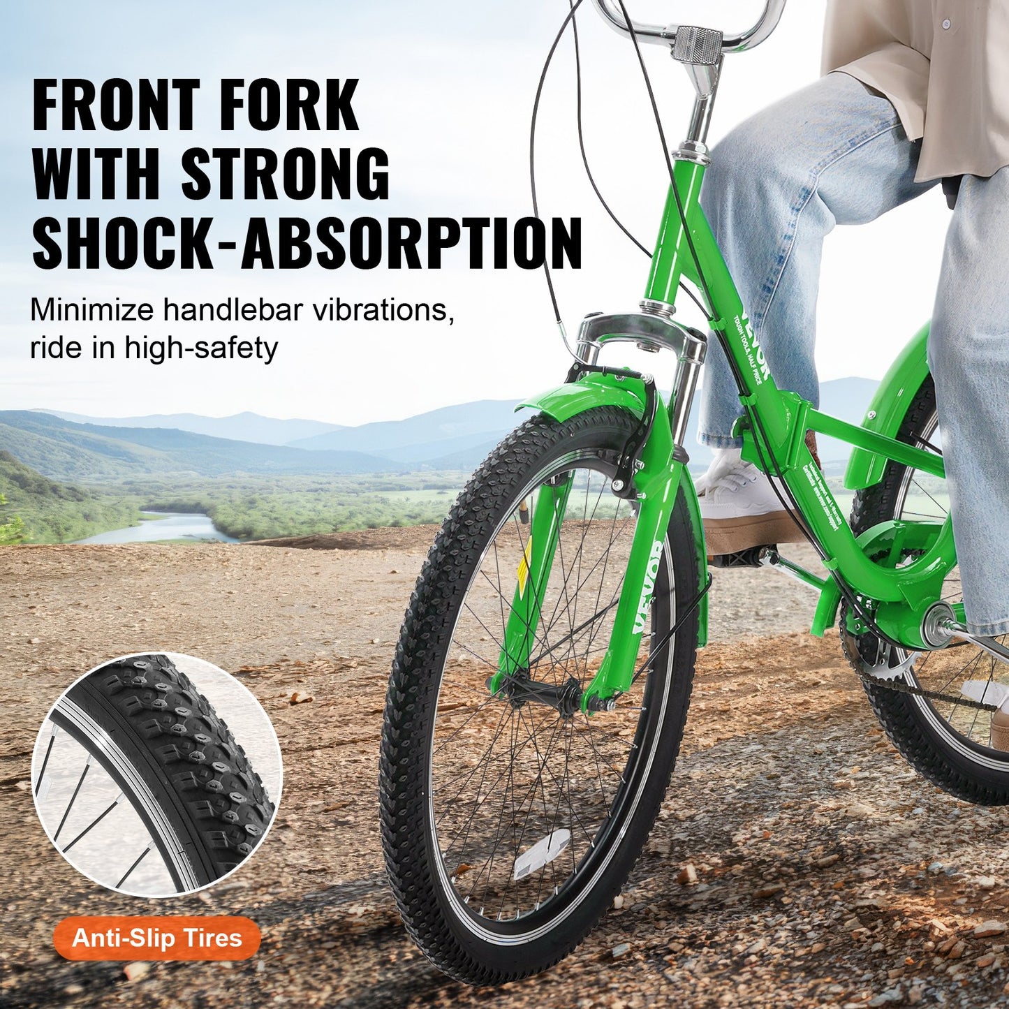 Folding Adult Tricycle, 24-Inch 7-Speed Adult Folding Trikes, Carbon Steel 3 Wheel Cruiser Bike with Basket & Adjustable Seat, Shopping Picnic Foldable Tricycles for Women, Men, Seniors (Green)