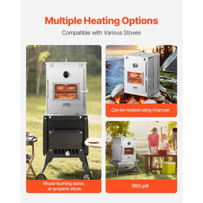 Foldable Camping Oven Stainless Steel Portable Camping Kitchen 3 Levels Grill | EU