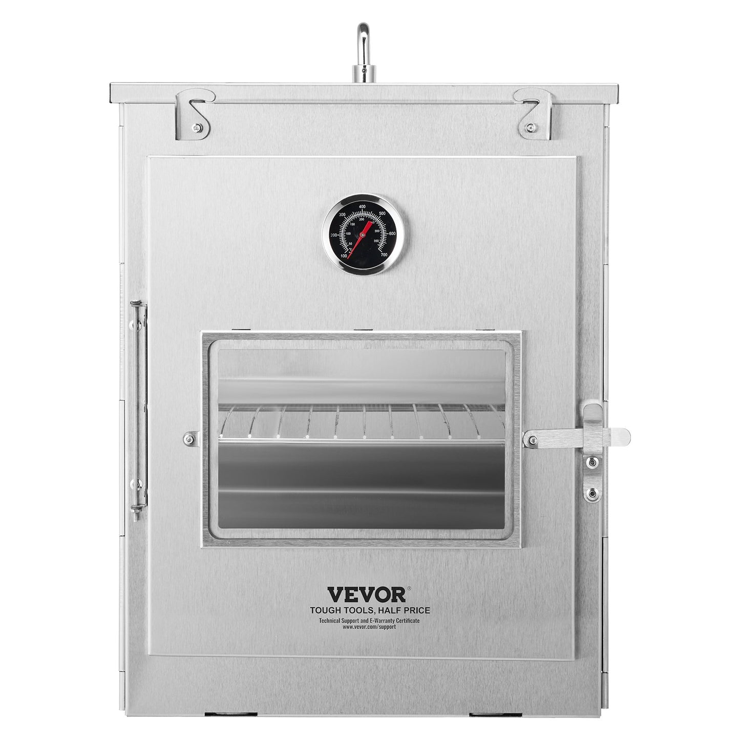 Foldable Camping Oven, Stainless Steel Portable Camping Stove, with 3 Tier Grill, Handle and Thermometer, Use with Wood Burning Fire, Propane Stoves, for Baking Bread, Pizza, Outdoor Cooking