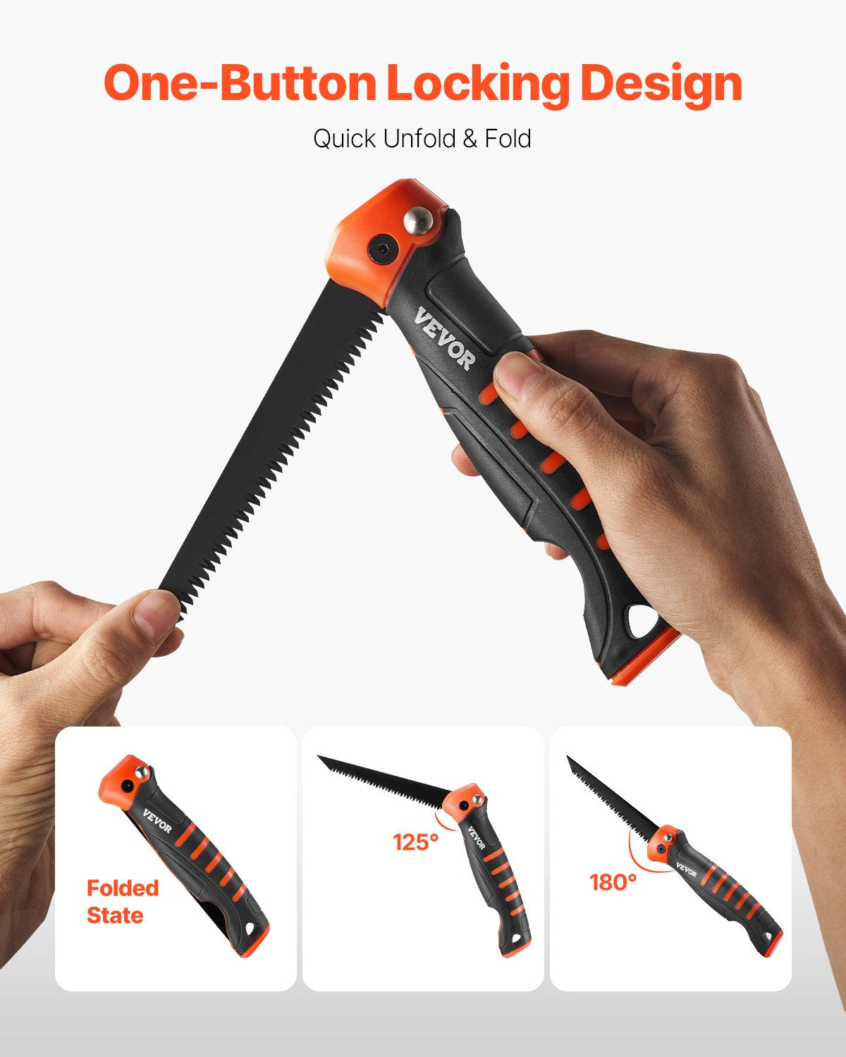 Folding Jab Saw, 5 in Foldable Jab Saw with Soft Grip Handle, Folding Drywall Saw with Triple Ground Teeth and Sharp Tip, for Drywall, Wood, PVC Pipes, Cement Board, Thin Sheets, Wall Panels