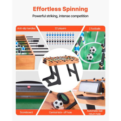 106 cm faltbarer Tischfußballtisch in Standardgröße für den Heimgebrauch | EU
