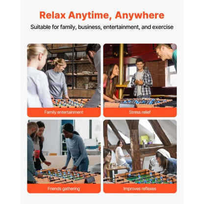 106 cm faltbarer Tischfußballtisch in Standardgröße für den Heimgebrauch | EU