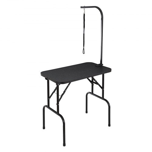 Pet Grooming Table Arm with Clamp, 32''x18'' Dog Grooming Station, Foldable Pets Grooming Stand for Medium and Small Dogs, Free No Sit Haunch Holder with Grooming Loop, Bearing 220lbs