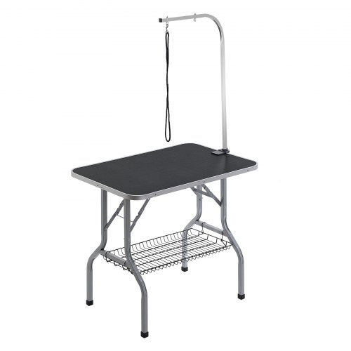 Pet Grooming Table Arm with Clamp, 36''x24'' Dog Grooming Station, Foldable Pets Grooming Stand for Medium and Small Dogs, Free No Sit Haunch Holder with Grooming Loop, Bearing 330lbs