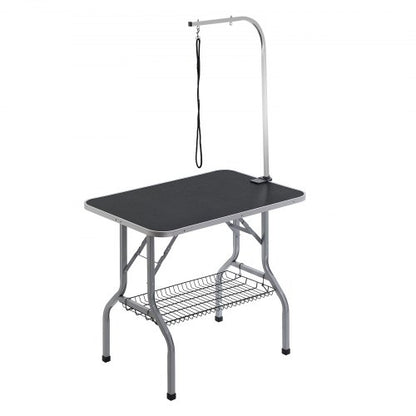 Pet Grooming Table Arm with Clamp, 36''x24'' Dog Grooming Station, Foldable Pets Grooming Stand for Medium and Small Dogs, Free No Sit Haunch Holder with Grooming Loop, Bearing 330lbs