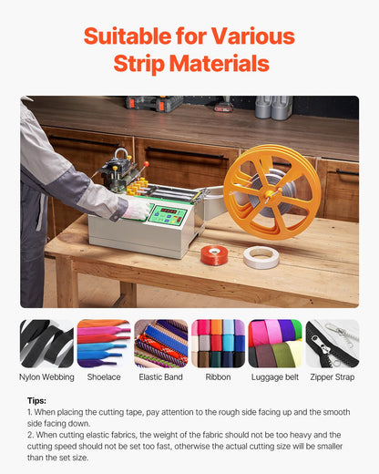 Automatic Webbing Cutting Machine Hot and Cold Ribbon Shoelace Cutter