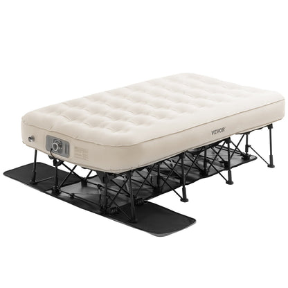 Luftmatratze mit Rahmen und Pumpe 1 Person aufblasbares Campingbett 300lbs