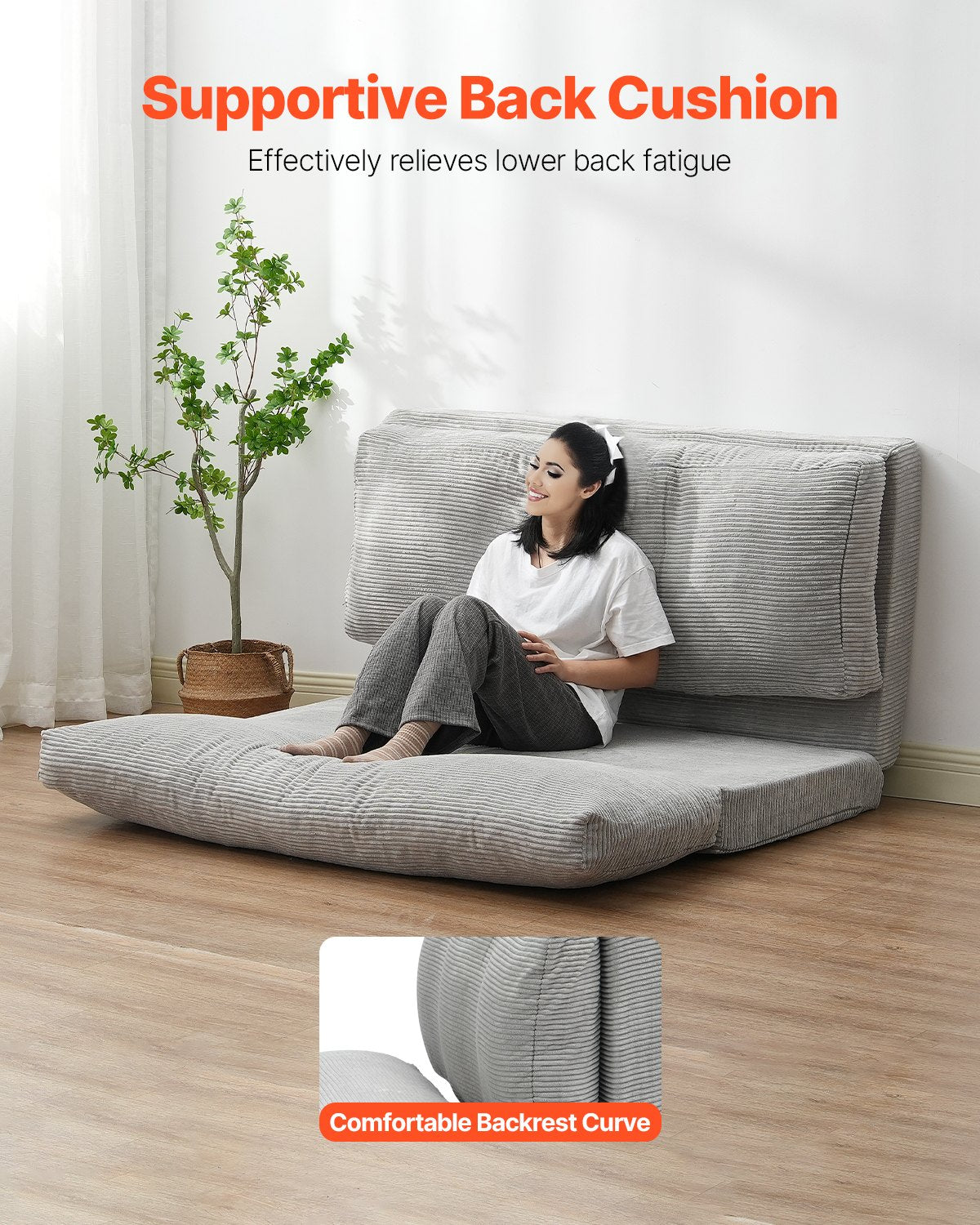 Klappsofa Bett Klappsofa Bett mit waschbarem Bezug dunkelgrau (full)