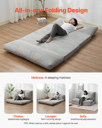 Klappsofa Bett Klappsofa Bett mit waschbarem Bezug dunkelgrau (full)