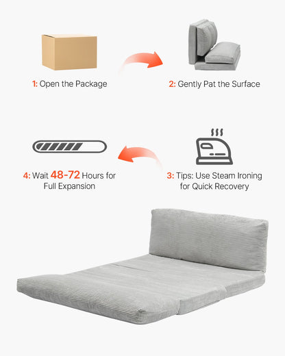 Klappsofa Bett Klappsofa Bett mit waschbarem Bezug dunkelgrau (full)