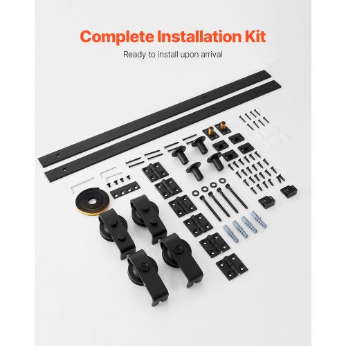 Faltbares Schiebetür-Schienenset für Scheunentore, 64 Zoll, für vier 15-Zoll-Türen | EU