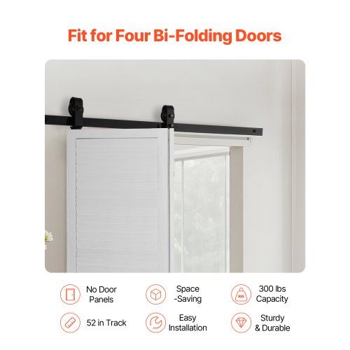 Faltschiebetür-Schienensatz 52" für zwei 24"-Türen | EU