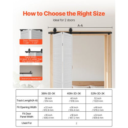 Faltschiebetür-Schienensatz 52" für zwei 24"-Türen | EU