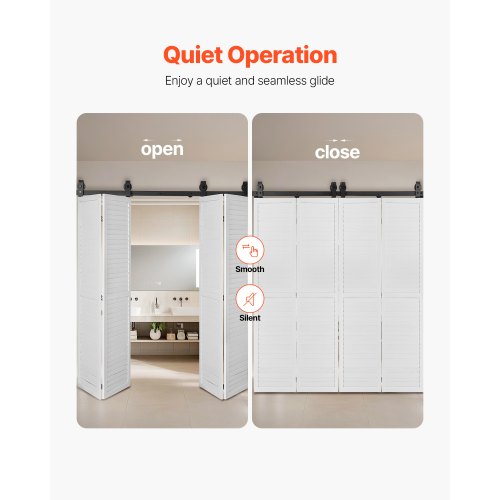 Faltbares Schiebetür-Schienenset für Scheunentore, 76 Zoll, für vier 18-Zoll-Türen | EU