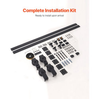 Faltbares Schiebetür-Schienenset für Scheunentore, 76 Zoll, für vier 18-Zoll-Türen | EU