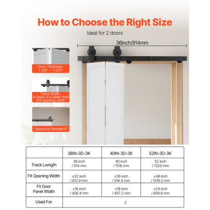 Faltschiebetür-Schienensatz 91 cm für zwei 40 cm Türen | EU