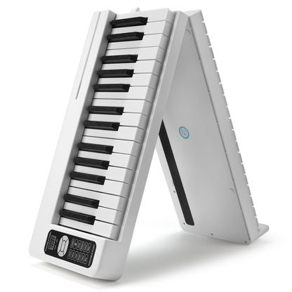61 Key Folding Keyboard Piano Portable Foldable Piano Bluetooth MIDI White
