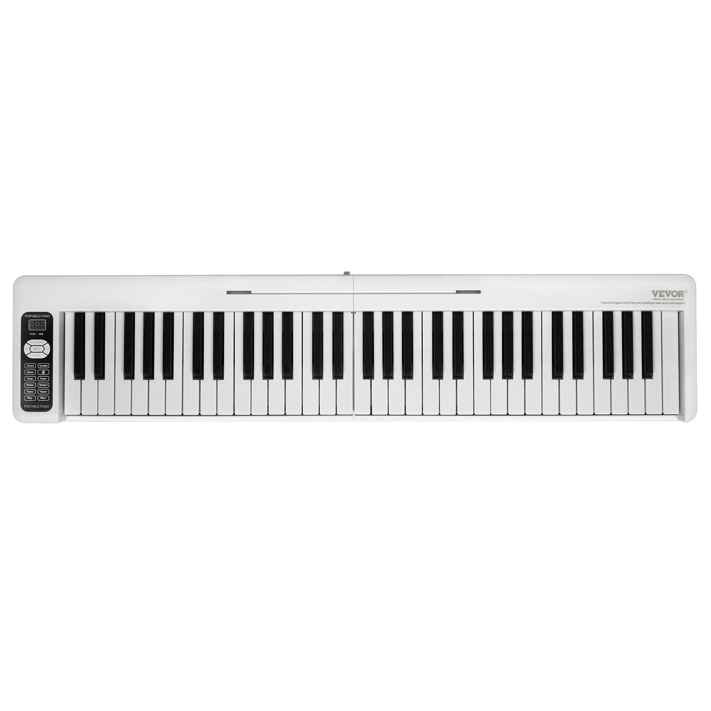 61 Key Folding Keyboard Piano Portable Foldable Piano Bluetooth MIDI White