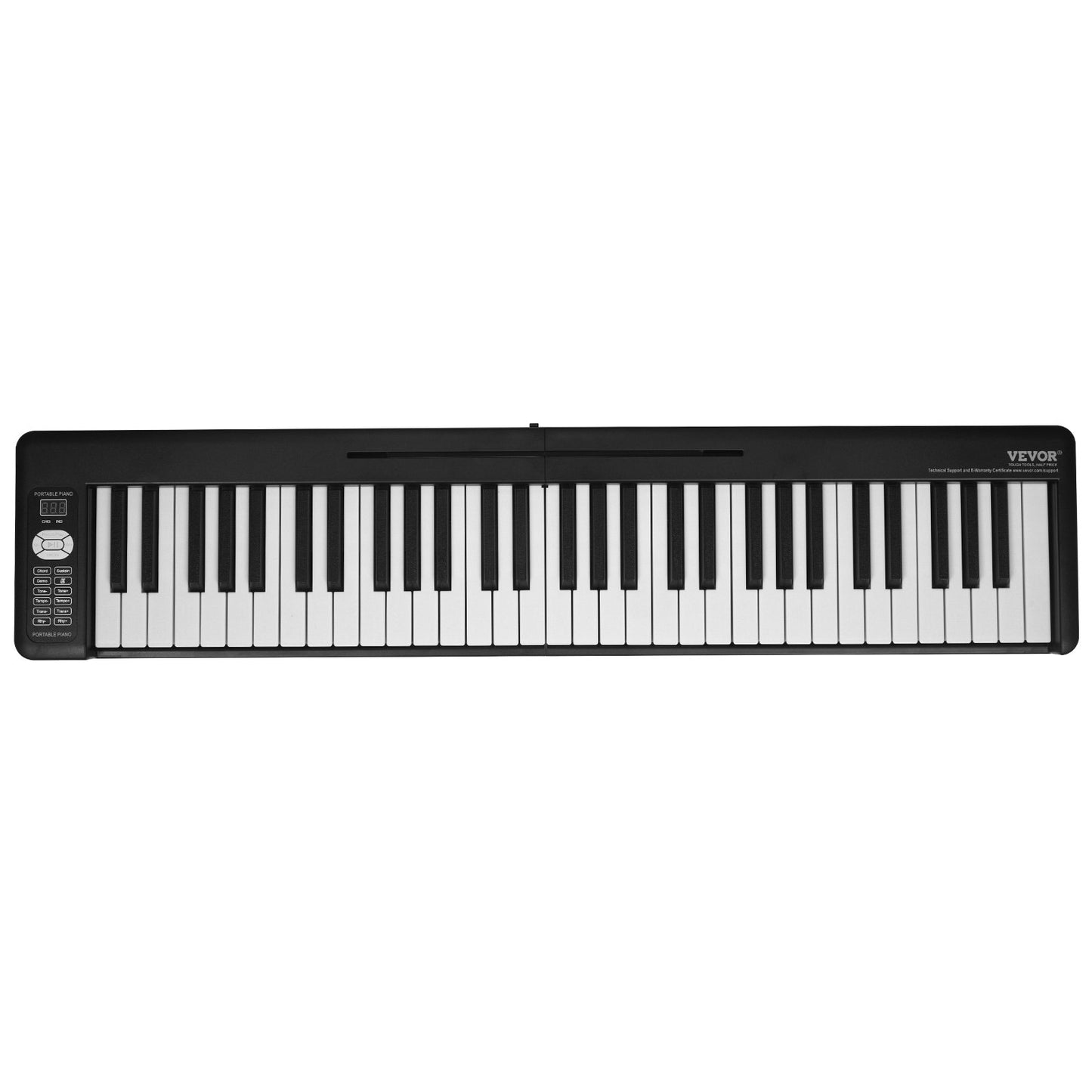 61 Key Folding Keyboard Piano Portable Foldable Piano Bluetooth MIDI Black