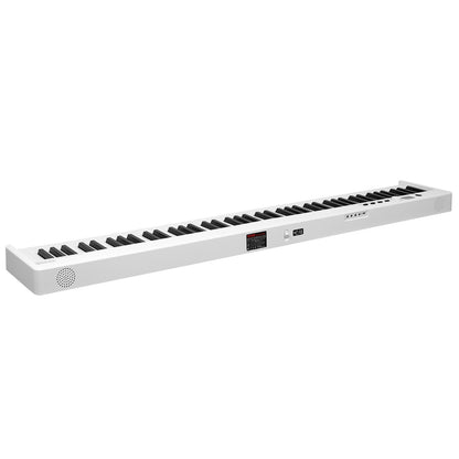 88 Key Folding Keyboard Piano Portable Foldable Piano Bluetooth MIDI White
