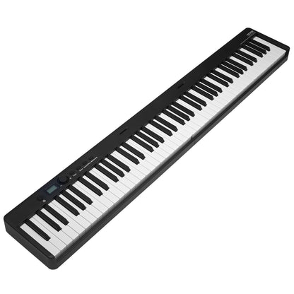 88 Key Folding Keyboard Piano Portable Foldable Piano Bluetooth MIDI Black