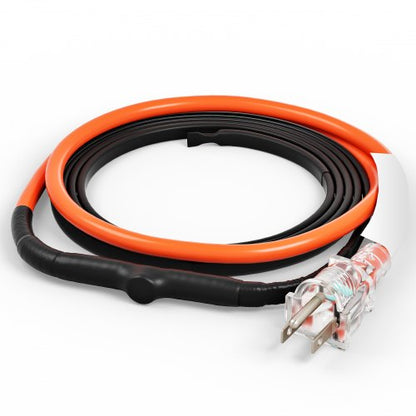 Self-Regulating Pipe Heating Cable, 3FT 5W/FT Heat Tape for Pipes Freeze Protection, Water Pipe Heat Cable with Built-in Thermostat Protects PVC Hose, Metal and Plastic Pipe from Freezing