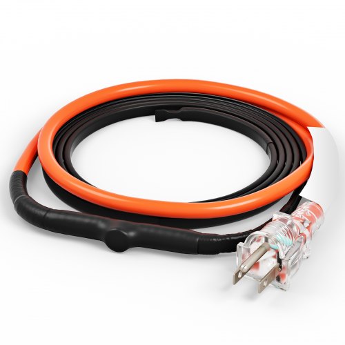 Self-Regulating Pipe Heating Cable, 3FT 5W/FT Heat Tape for Pipes Freeze Protection, Water Pipe Heat Cable with Built-in Thermostat Protects PVC Hose, Metal and Plastic Pipe from Freezing