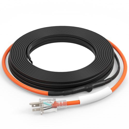 Self-Regulating Pipe Heating Cable, 40FT 5W/FT Heat Tape for Pipes Freeze Protection, Water Pipe Heat Cable with Built-in Thermostat Protects PVC Hose, Metal and Plastic Pipe from Freezing