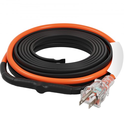 Self-Regulating Pipe Heating Cable, 15FT 5W/FT Heat Tape for Pipes Freeze Protection, Water Pipe Heat Cable with Built-in Thermostat Protects PVC Hose, Metal and Plastic Pipe from Freezing