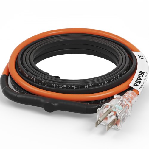 Self-Regulating Pipe Heating Cable, 18-feet 5W/ft Heat Tape for Pipes Freeze Protection, Protects PVC Hose, Metal and Plastic Pipe from Freezing, 120V
