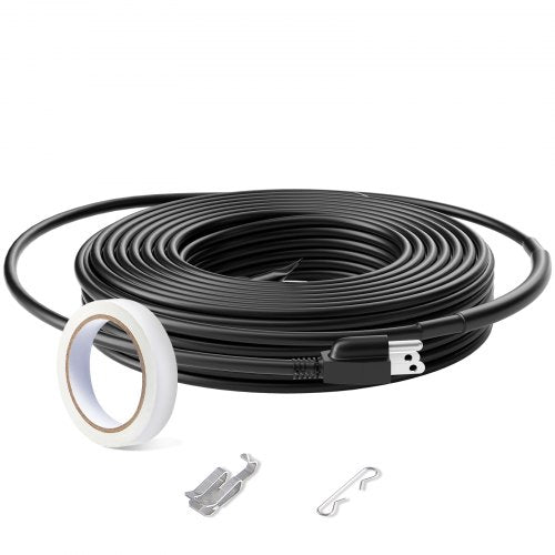 Self-Regulating Pipe Heating Cable, 24FT 5W/FT Heat Tape for Pipes, Roof Snow Melting De-icing, Gutter and Pipe Freeze Protection