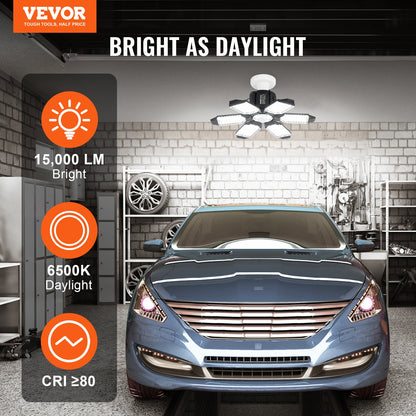 LED-Garagenleuchte 15000LM 2er-Pack verformbare helle Ladendeckenleuchte