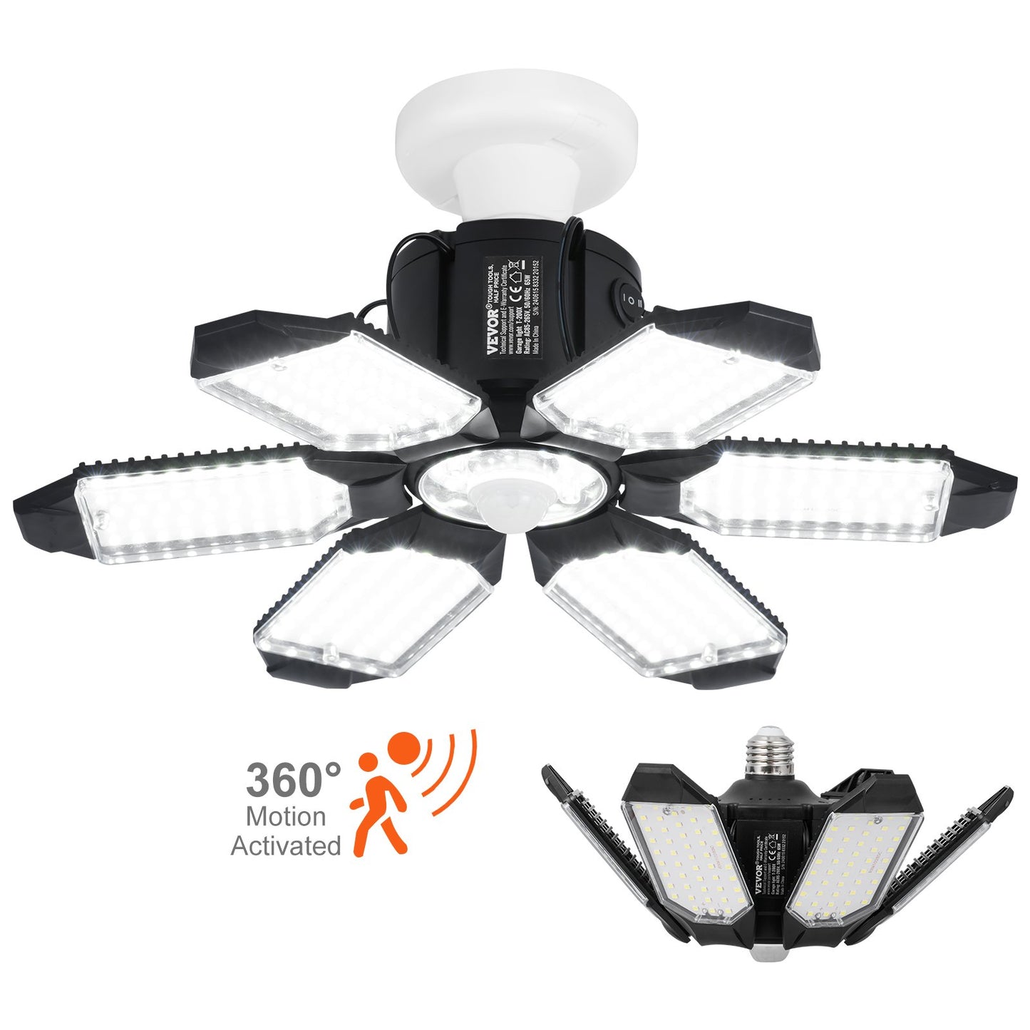 LED-Garagenleuchte 15000LM 2er-Pack verformbare helle Ladendeckenleuchte