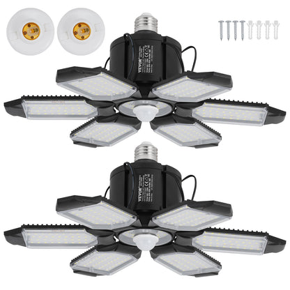 LED-Garagenleuchte 15000LM 2er-Pack verformbare helle Ladendeckenleuchte