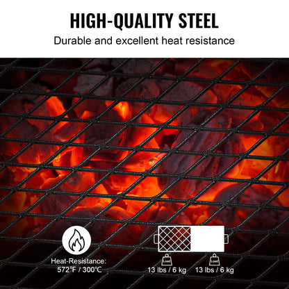 Folding Campfire Grill, Heavy Duty Steel Mesh Grill, 57 cm Portable Camping Grill Over the Fire Pit, Campfire Cooking Equipment with Leg Carry Bag, Grill Stand for Outdoor Cooking with Open Flame