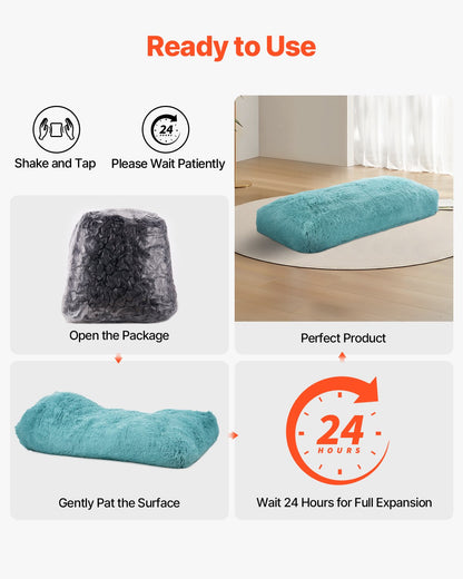 Bean Bag Chair, Giant BeanBag Chair with Removable & Washable Cover for Adults, Fluffy Plush & High-Density Foam Filling Floor Adult Bean Bag with Zapper, Ideal for Living Room, Bedroom, Blue