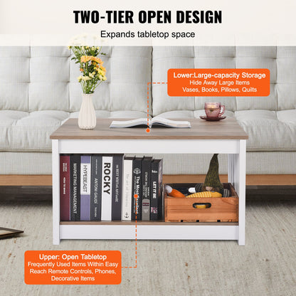 31,5" Farmhouse Couchtisch Quadratischer Tisch mit offenem Staufach