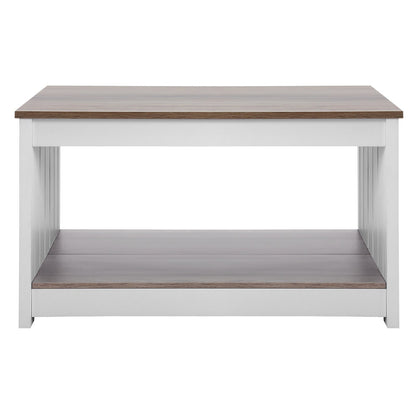 31,5" Farmhouse Couchtisch Quadratischer Tisch mit offenem Staufach