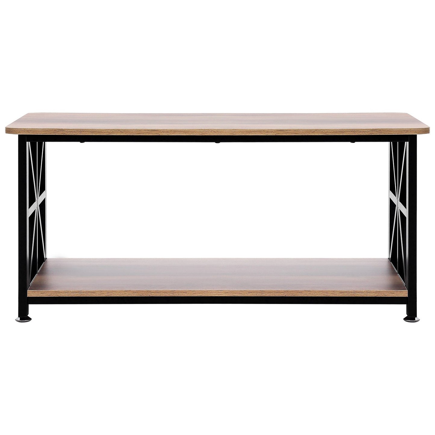 40" Farmhouse Coffee Table Rectangular Table with Open Storage Compartment