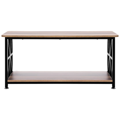 40" Farmhouse Coffee Table Rectangular Table with Open Storage Compartment