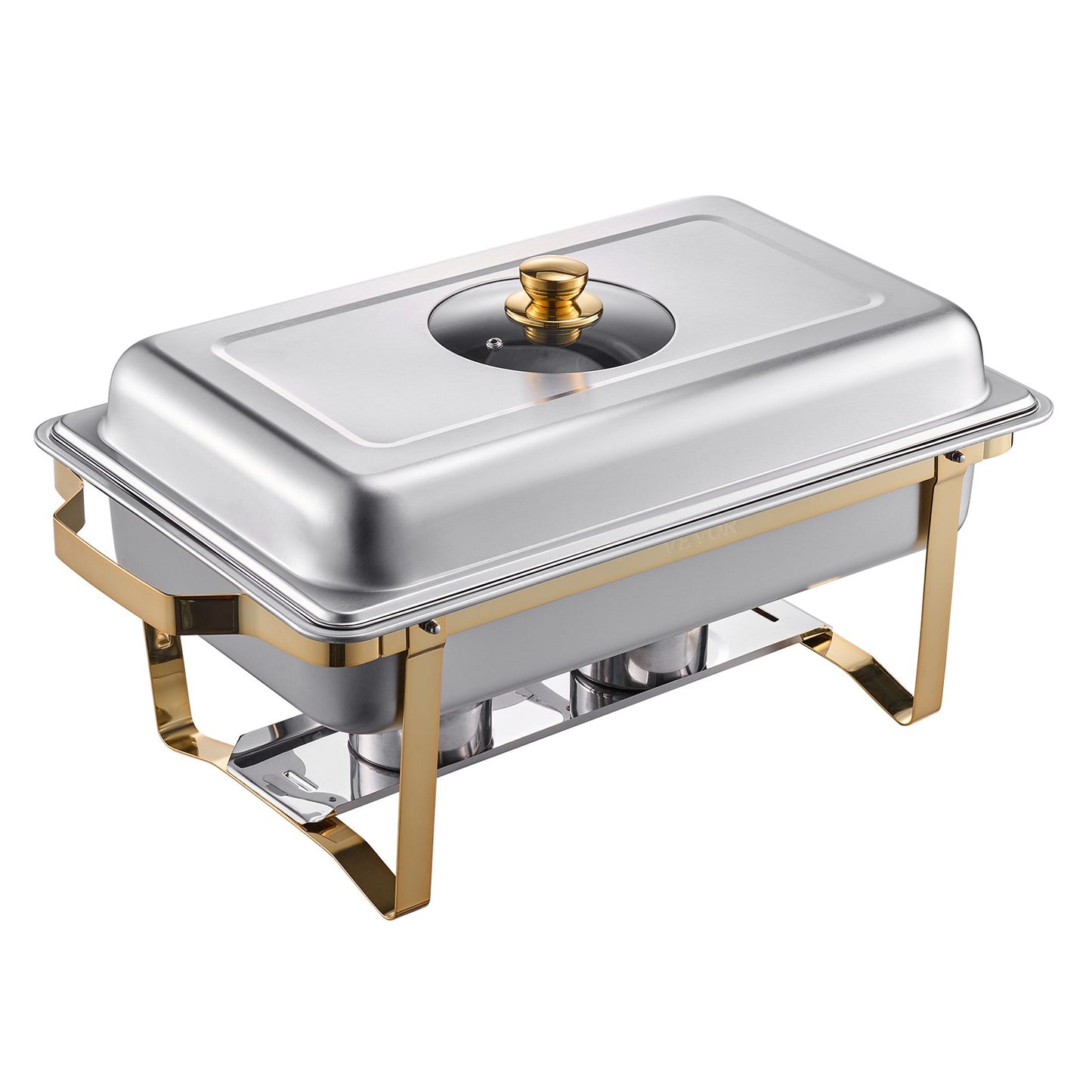 4 Qt 2er-Pack Rechteckiges Chafing Dish Buffet-Set Halbe Größe Pfanne Edelstahl