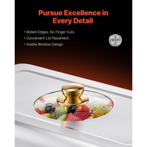 8 Qt 4-pack rectangle chafing dish buffet set full size pan stainless steel | EU