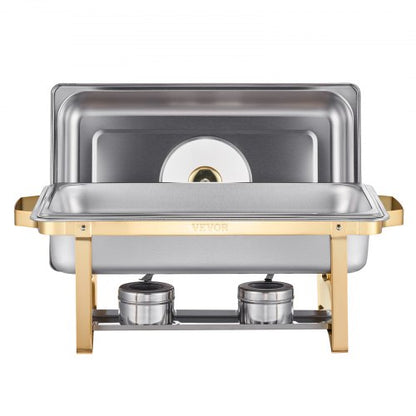 8 Qt 4-pack rectangle chafing dish buffet set full size pan stainless steel | EU
