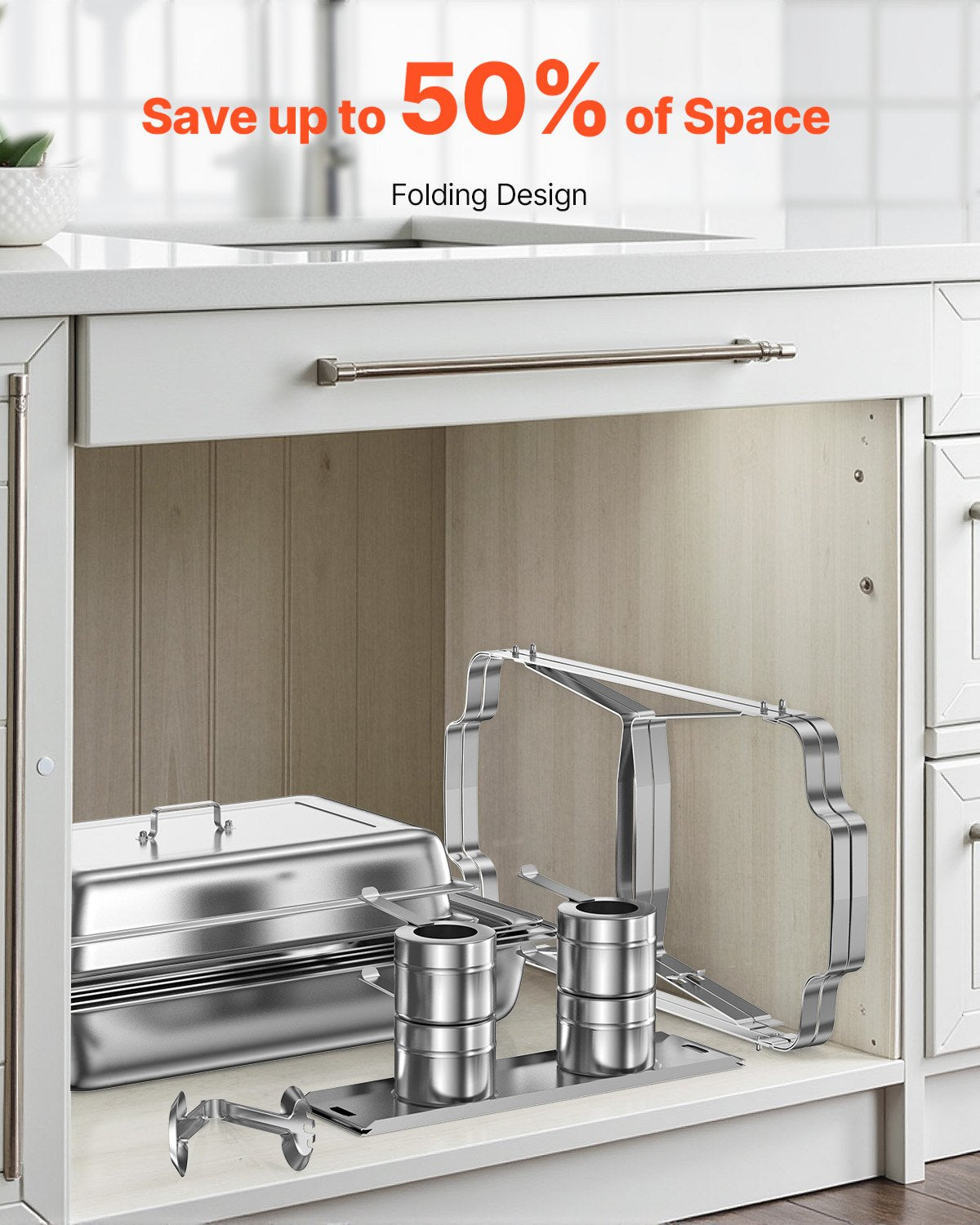 8 Qt 2-pack rectangle chafing dish buffet set full size pan stainless steel